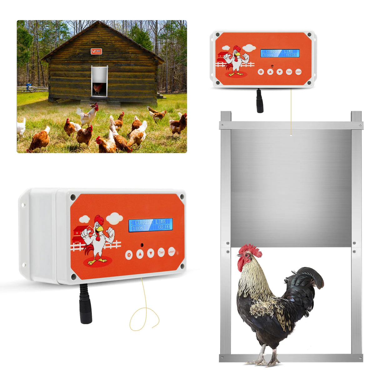 Upgrade Automatic Chicken Coop Door With 2/4 Pulleys + Spare Rope Chic