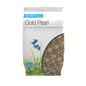 AquaNatural Gold Pearl 10lb Gravel Substrate for Aquariums, terrariums and vivariums, 2-4mm