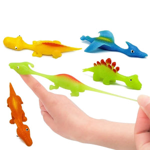 5-20PCS Catapult Launch Dinosaur Fun Tricky Slingshot Chick Practice Chicken Elastic Flying Finger Birds Sticky DecompressionToy