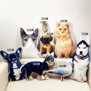 Photo Customization DIY Dog Cushion Pet Plush Toys Dolls Stuffed Animal Cat Pillow Sofa Car Decorative Christmas Present Gift