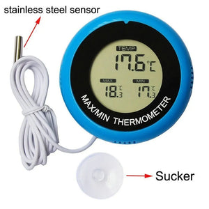 2 in 1 LCD Display Digital Aquarium Thermometer with Suction Cup for Fish Tank Insect Reptile Terrarium Water Temperature Meter