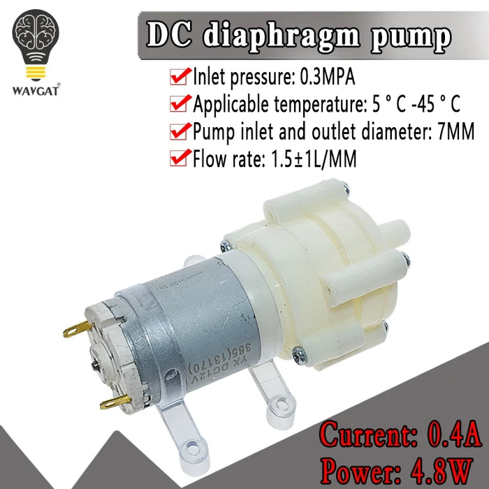 WAVGAT DC6-12V R385 Aquarium Fish Tank Round Water Air DC Diaphragm Pump Aquarium Air Pumps Accessories