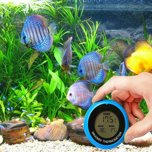 2 in 1 LCD Display Digital Aquarium Thermometer with Suction Cup for Fish Tank Insect Reptile Terrarium Water Temperature Meter