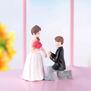 Sweety Lovers Couple Chair Figurines Miniatures Fairy Garden Gnome Moss Terrariums Resin Crafts Home Decoration