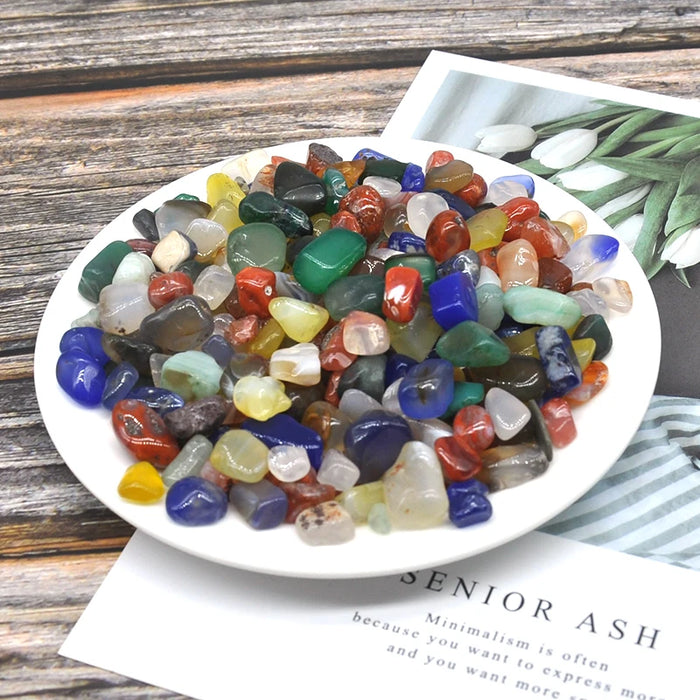 Natural Colour Agate Stones And Crystals Gravel Small Tumbled Stone Tank Decor  Healing Energy Gemstone Home Aquarium Decoration