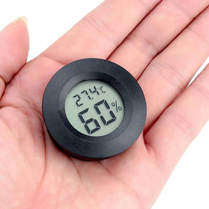 Mini LCD Digital Thermometer Hygrometer Meter Round Shape LCD Display Reptile Aquarium Temperature Humidity Meter Detector Tool