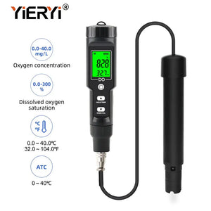 Yieryi Digital DO9100 Dissolved Oxygen Meter Aquarium DO Tester Seawater Freshwater Fish Tank Aquaculture Water Quality Detector