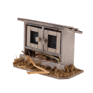 12th Chicken Coop Nest Hen House Garden Miniatures Doll House Decoration