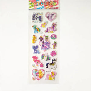 6 Sheets Little Horse Stickers Cartoon Anime Toy Girl Unicorn Stickers for Portable Luggage Skateboard Ponies Bubble Stickers