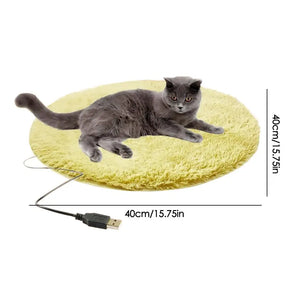 Pet Cat Bed Winter Warm Electric Heated Pad Mat For Animals Pet Dog Waterproof Plush Blanket USB Heater Carpet Heating Pad