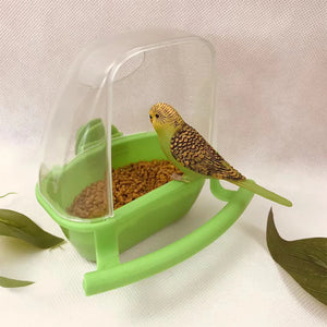 Bird Cage Feeder Parrot Birds Water Hanging Bowl Parakeet Feeder Box Pet Cage Plastic Food Container Bird Supplies 1 Pcs