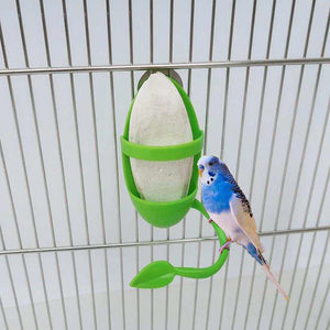 1Pc Parrot Feeder With Standing Rack Cuttlefish Bone Holder Plastic Hanging Food Container Cage Accessories Pet Bird Supplies