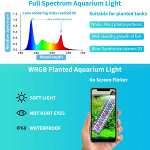 60/75/90CM 24/7 Lighting Aquarium LED Light Sunrise Daylight Moonlight Adjustable Timer Adjustable Brightness Fish Tank Light