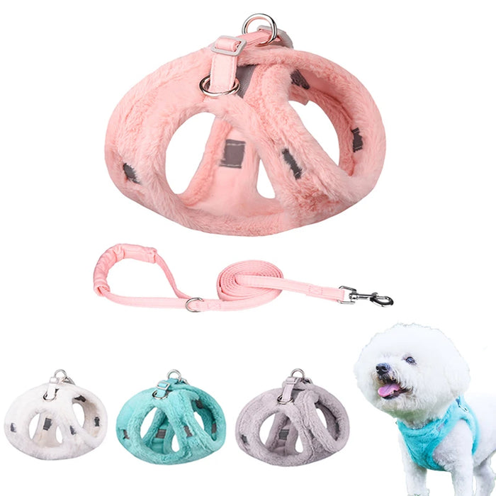 Adjustable Dog Harness No Pull Puppy Cat Winter Warm Harnesses Lead Leash French Bulldog Chihuahua Collar Rope Pet Accessories