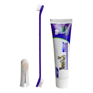 Puppy Toothpaste Toothbrush Set Pet Dog Toothpaste For Medium Large Dog 4-Piece Cat And Dog Oral Cleaning Supplies Set