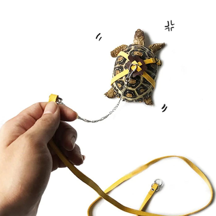 Adjustable PU Leather Pet Turtle Tortoise Reptile Lizard Harness Leash Strap Lead Control Rope Traction Belt for Walking Outdoor