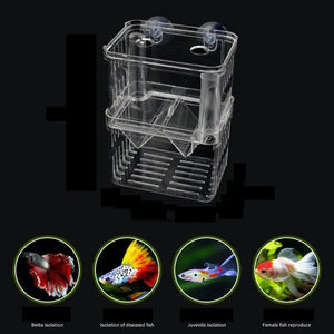 Aquarium Breeder Box Breeding Incubator Small Fish Hatchery Acrylic Divider for Shrimp Clownfish Aggressive Fish Injured Fish