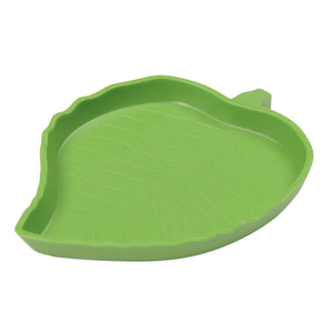 Leaf Shape Amphibians Reptiles Feeder Plastic Reptile Terrarium Feeding Basin Tortoise Lizard Crawler Bowl Basin Water Fountain