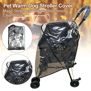 Clear Plastic Foldable Waterproof Pet Warm Portable Windproof Outdoor Travel Dog Stroller Cover Protection Pushchair Pram Cat