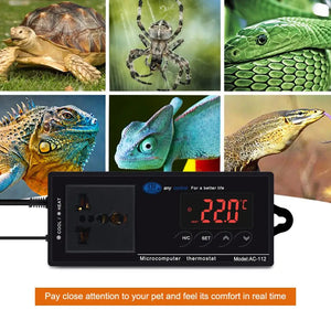 Yieryi AC-112 Digital Waterproof Temperature Controller Microcomputer Thermostat for Aquarium Reptile NTC Sensor