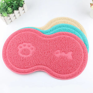 Cat And Dog Pet Mat Cute Cat Litter Pad Foot Mat Non-Slip Dish Bowl Food Feed Mat Pad Placement Pet Accessories