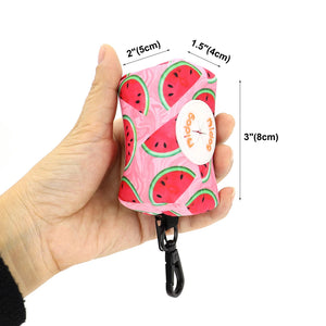 Printed Dog Poop Bag Holder Protable Puppy Cat Waste Bags Dispenser Snack Bags For Outdoor Waiking Pets Garbage Bag Organizer