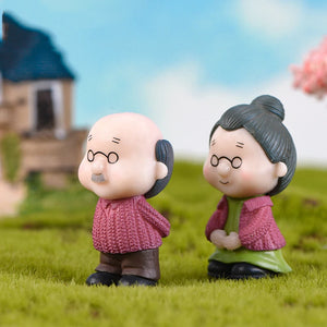 Sweety Lovers Couple Chair Figurines Miniatures Fairy Garden Gnome Moss Terrariums Resin Crafts Home Decoration
