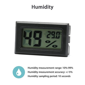 Mini Digital Humidity Meter Thermometer Hygrometer Sensor Gauge LCD Temperature Refrigerator Aquarium Monitoring Display Indoor