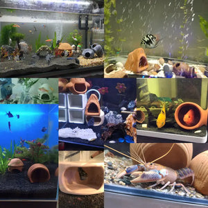 Aquarium Mini Ceramic Tank Fish Shrimp House Nest Spawning Breeding Cave Clay Pots Fish Tank Landscaping Decorations Ornaments