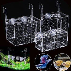 Acrylic Fish Tank Breeding Isolation Box Aquarium Hatchery Incubator Holder Small Fish Isolation Net Home Aquarium Accessories