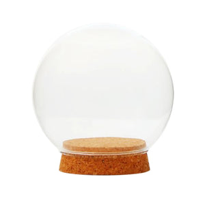 2Pcs Dia 12cm Clear Glass Display Dome Cover Cloche Round Jar Succulent Terrariums with Wood Cork for Office Table Decor DIY