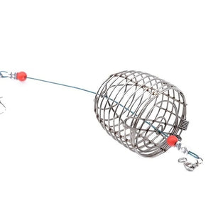 FLYSAND Fish Small Stainless Steel Bait Cage Basket Feeder HolderFishing Lure Cage Fishing Accessories Carp Fishing Bait Basket