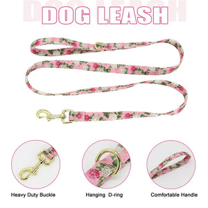 Adjustable Nylon Mesh French Bulldog Collar Harness Leash Set Cute Printed Puppy Cat Harness Vest Leash For Small Medium Dogs