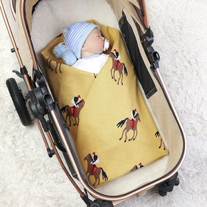 Baby Blanket Cotton Knit Newborn Girl Boy Bedding Quilt 100*80CM Fashion Horse Infant Toddler Stroller Warp Swaddling Super Soft