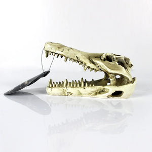 Crocodile dinosaur bone dodge house resin reptile habitat aquatic landscape simulation skull aquarium decoration