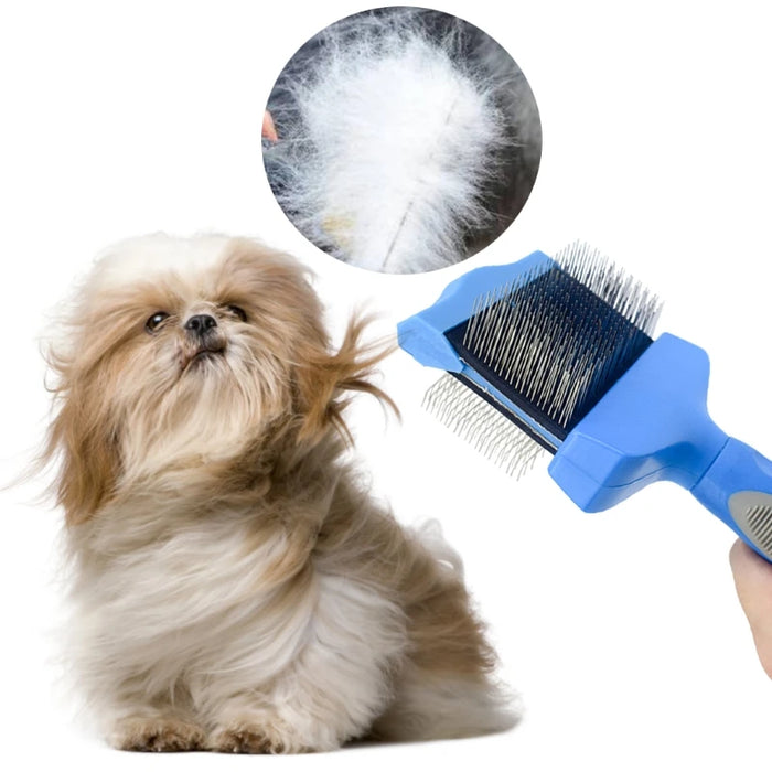 Double Sided Pet Brush Dog Hair Fur Bristle Grooming Shedding Cleaning Massage Comb Styling Tool