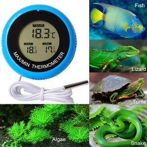 2 in 1 LCD Display Digital Aquarium Thermometer with Suction Cup for Fish Tank Insect Reptile Terrarium Water Temperature Meter