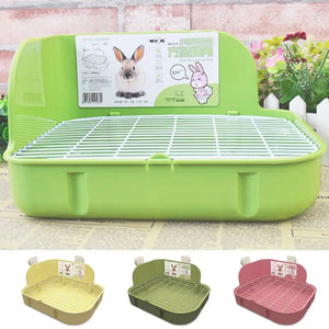 Small Pets Rabbit Toilet Square Bed Pan Potty Trainer Bedding Litter Box for Small Animals Cleaning Supplies Drop Ship