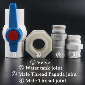 1Set 1/2" 3/4 to 4-25mm High Quality DIY Fish Tank Inlet Water Drain Joint Aquarium Hose Pagoda Connector Tank Bulkhead Fitting