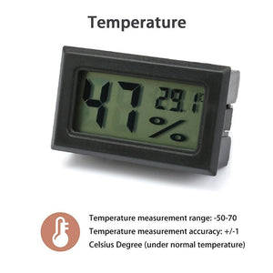 Mini Digital Humidity Meter Thermometer Hygrometer Sensor Gauge LCD Temperature Refrigerator Aquarium Monitoring Display Indoor