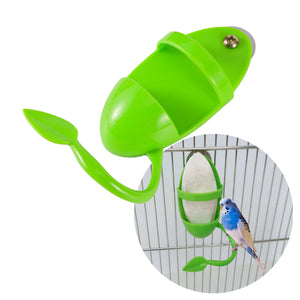 1Pc Parrot Feeder With Standing Rack Cuttlefish Bone Holder Plastic Hanging Food Container Cage Accessories Pet Bird Supplies