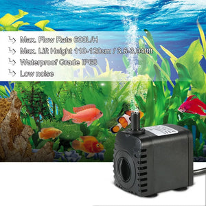 600L/H 8W Water Pump Submersible Pump For Aquarium Fountain Pond Pump Fish Tank Garden Pond Pumps Fountain Mini Pomp 110-240V 4W