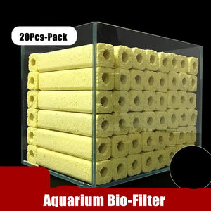 20Pcs-Pack Bio Filter Aquarium Bacteria House Fish Tank Raw Water Treatment System Nitrifier Quartz Ceramic Rings