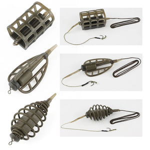 W.P.E 1pcs Carp Fishing Method Feeder 40g-80g Rig Hair Europe Carp Fish Group Hook Rig Carp Fishing Feeder Tackle Accessories