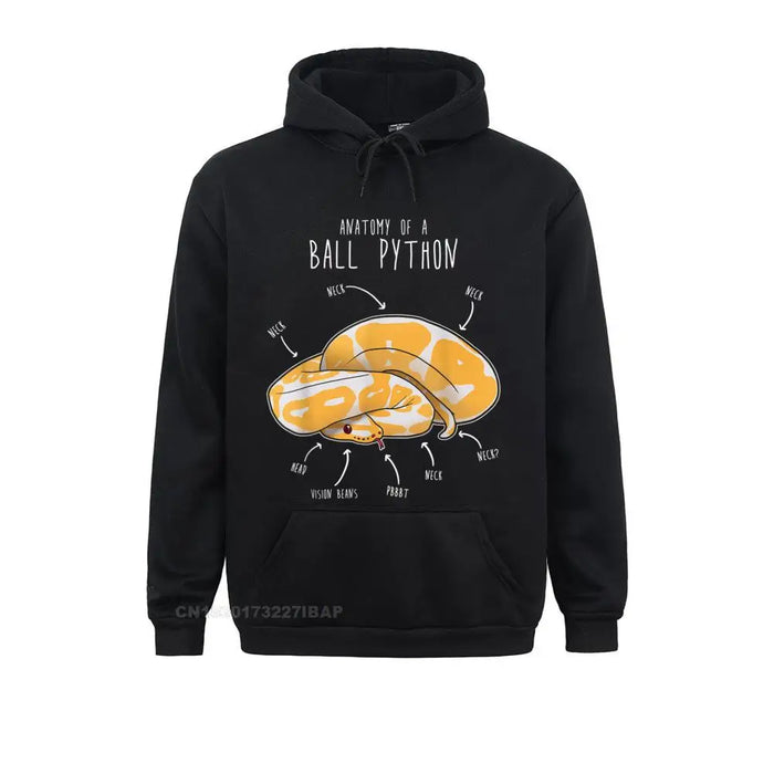 Anatomy of an Albino Ball Python Funny Reptile Snake Hoodie Sweatshirts ostern Day Hoodies Prevailing Customized Clothes Male