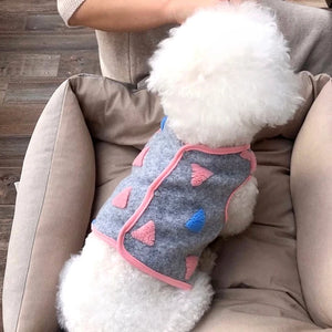 Fashion Strawberry Dog Clothes Teddy Cat Jacket Puppy Soft Clothes Pet Fall/Winter Apparel Short Coat Corgi Open Top