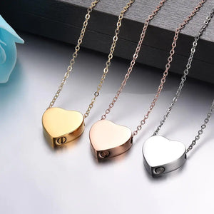 Heart Shaped Memorial Urns Necklace Human/ Pet Ash Casket Cremation Pendant 3 Colors Stainless Steel Jewelry Can Open