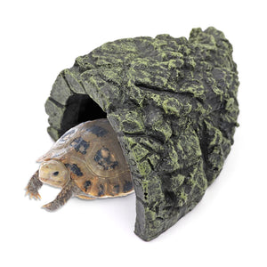 Fish Hiding Cave Aquarium Non-Toxic High Simulation Crawling Turtle Reptile Basking Hide Habitat Tank Decoration Ornament