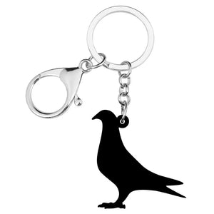 Bonsny Acrylic Carrier Pigeon Key Chains Bird Key Rings Bag Car Purse Decorations Keychains For Women Girls Teen Men Charms Gift