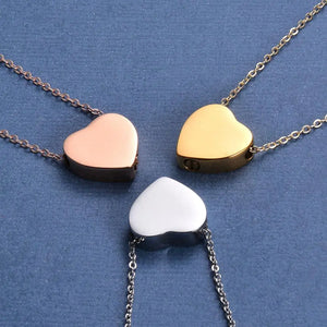 Heart Shaped Memorial Urns Necklace Human/ Pet Ash Casket Cremation Pendant 3 Colors Stainless Steel Jewelry Can Open